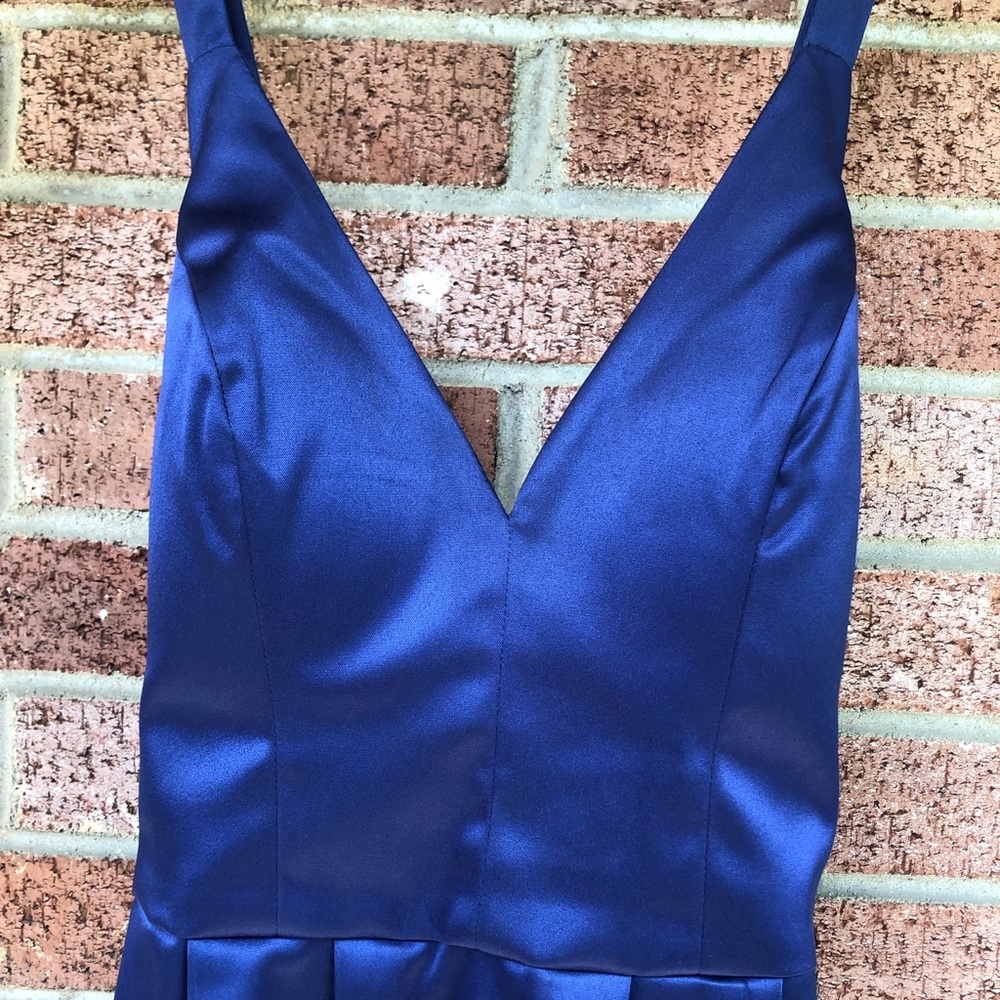 Navy blue high-low homecoming dress